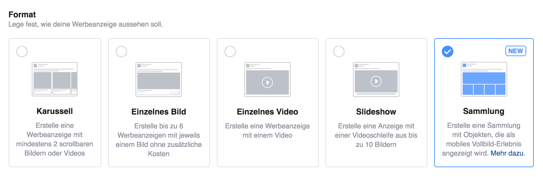 Collection Ad erstellen