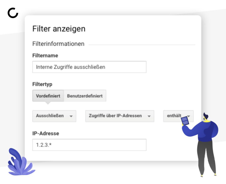 Filterdetails für das Ausschließen von eigenen IPs