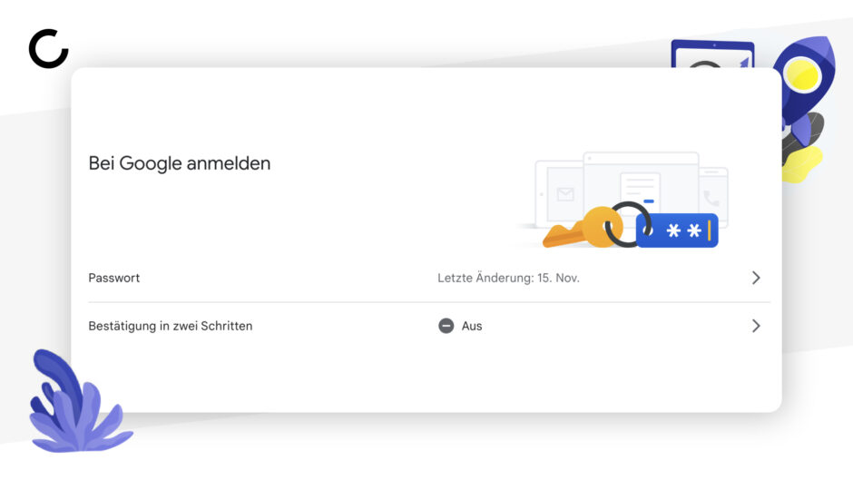 Bei Google anmelden, 2-Faktor-Authentifizierung
