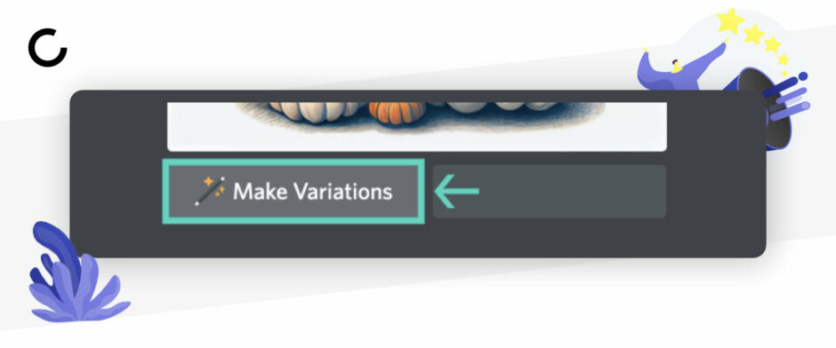 Make Variations Midjourney Button