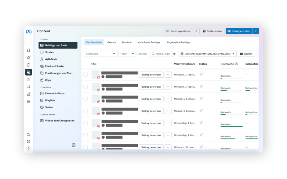 Meta Business Suite Content