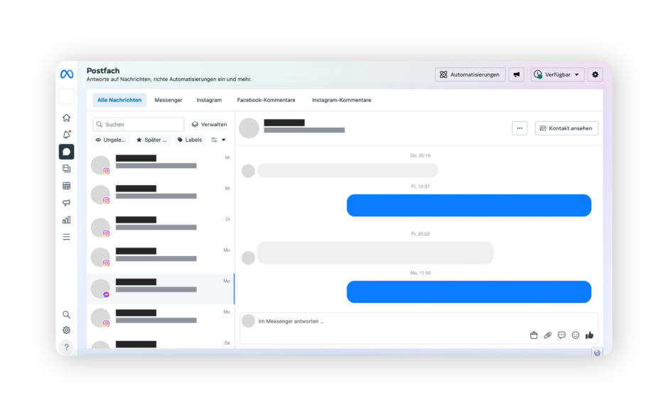 Meta Business Suite Postfach
