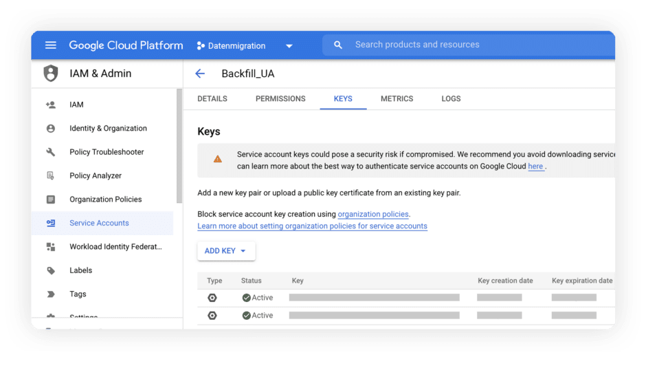 Google Cloud Platform Dashboard
