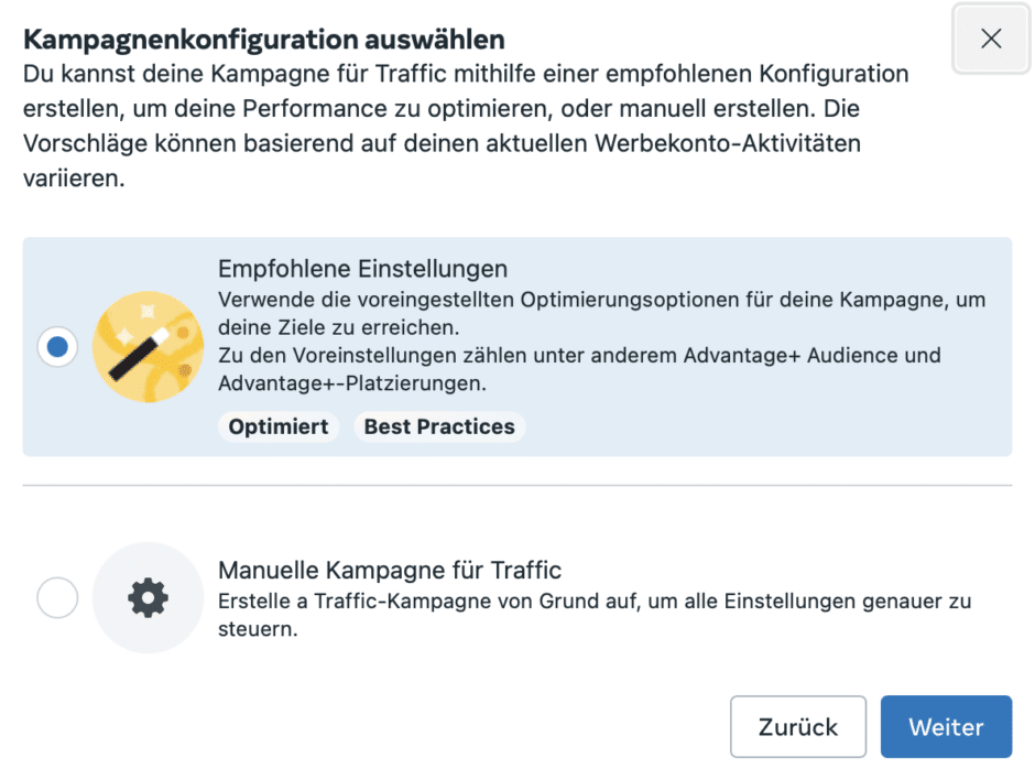 Meta KI Features - kampagnenkonfiguration